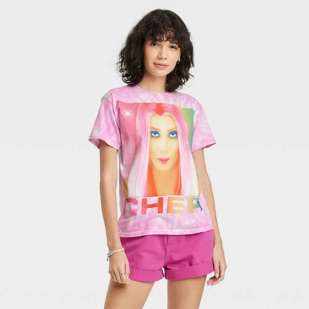 Photo 1 of  Women's Cher Short Sleeve Graphic T-Shirt - Pink XL