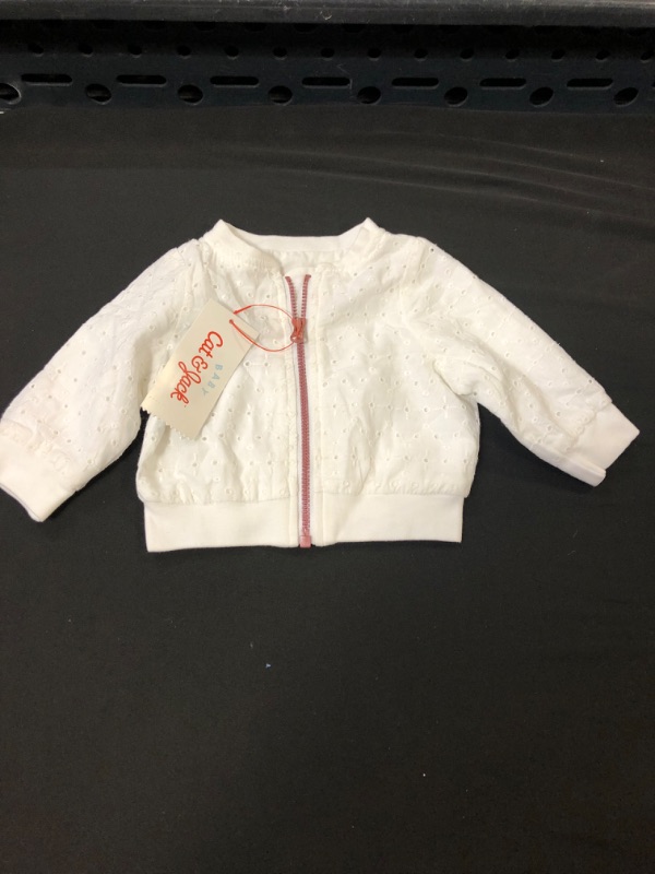 Photo 2 of Baby Girls' Eyelet Bomber Jacket - Cat & Jack White Newborn