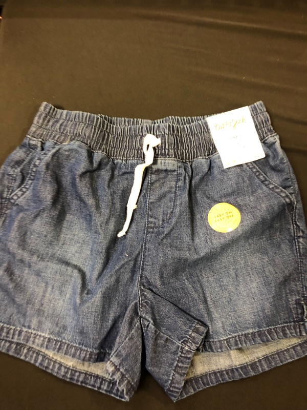 Photo 2 of  Girls' Pull-On Jean Shorts - Cat & Jack Dark Wash Size L, Dark Blue