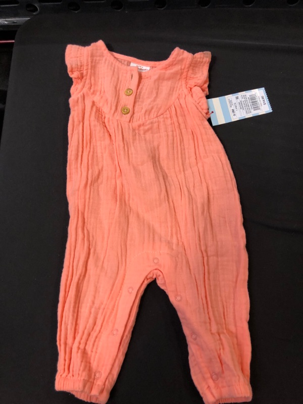 Photo 2 of Baby Girls' Gauze Romper Pants - Cat & Jack Peach Orange Size 0-3M -