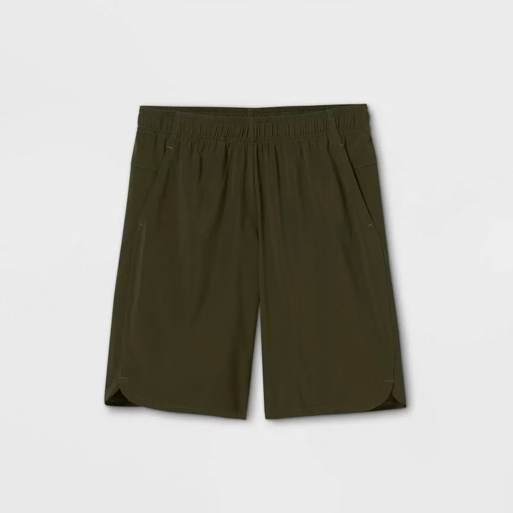 Photo 1 of  Boys' Stretch Woven Shorts - All in Motion Deep Olive Size  Medium, Deep Green
