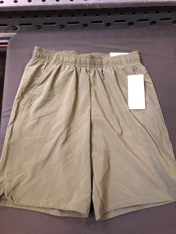 Photo 2 of  Boys' Stretch Woven Shorts - All in Motion Deep Olive Size  Medium, Deep Green