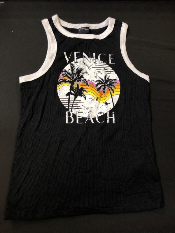 Photo 2 of  Girls' High Neck Graphic Tank Top - art class Black Size Medium -