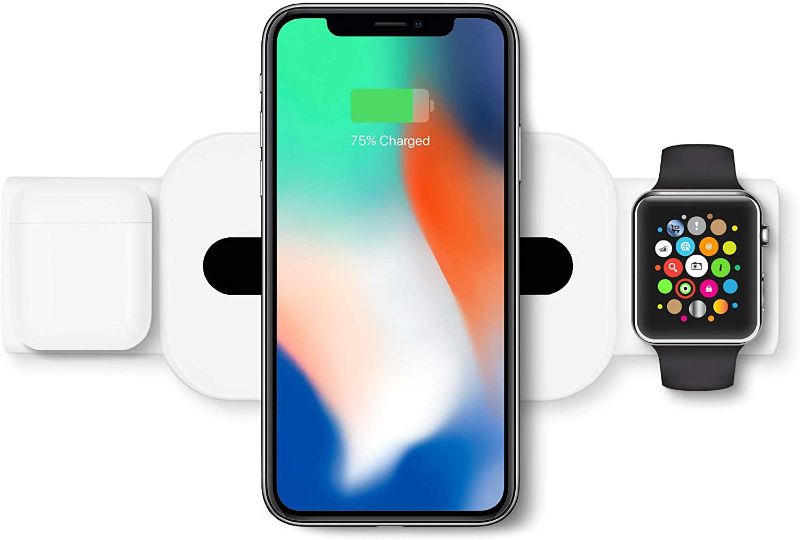 Photo 1 of BLANCO Wireless Charger, 3 in 1 Wireless Charging Station for Apple Watch, AirPods Pro/Wireless Charging Station for iPhone 11 Pro Max/X/XS/XR/8Plus, Cargador inalambrico, FACTORY SEALED
