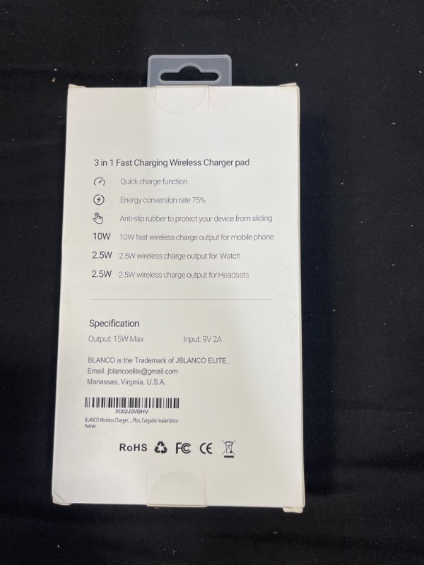Photo 1 of BLANCO Wireless Charger, 3 in 1 Wireless Charging Station for Apple Watch, AirPods Pro/Wireless Charging Station for iPhone 11 Pro Max/X/XS/XR/8Plus, Cargador inalambrico, FACTORY SEALED
