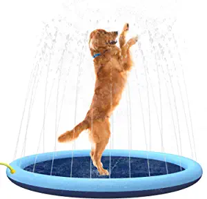 Photo 1 of Flyboo Splash Sprinkler Pad for Dogs Kids, Non-Slip Thicken Dog Pool with Sprinkler, Pet Summer Outdoor Play Water Mat Toys for Pet Dogs and Kiddie