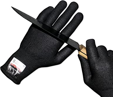 Photo 1 of 3PRS, KORECA, CUT RESISTANT GLOVES, Level 5 Protection, Flexible & Durable (Black) SIZE M
