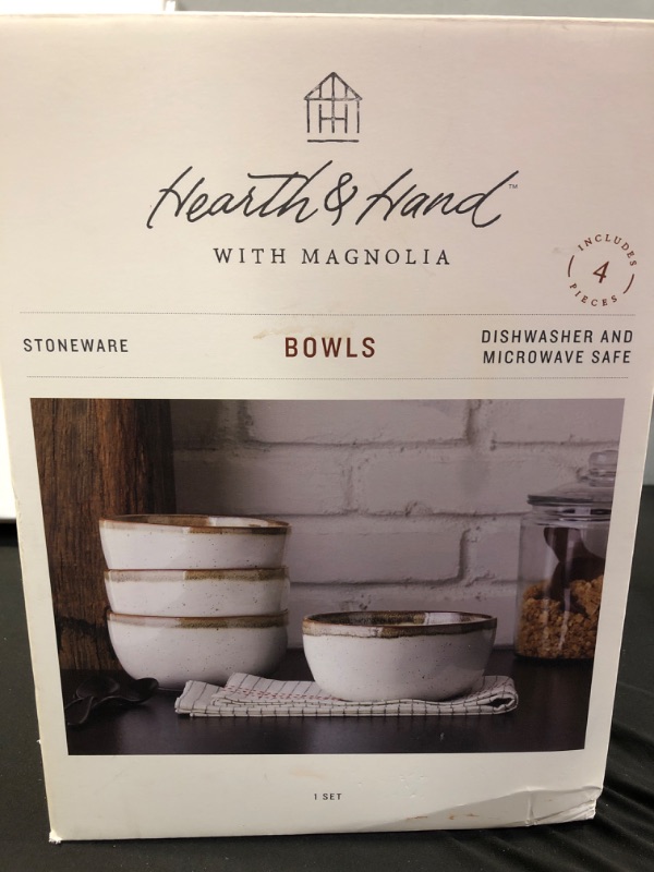 Photo 2 of 4pk Reactive Glaze Stoneware Cereal Bowl Light Sour Cream - Hearth & Hand with Magnolia, Size: Set of 4, Sour Ivory