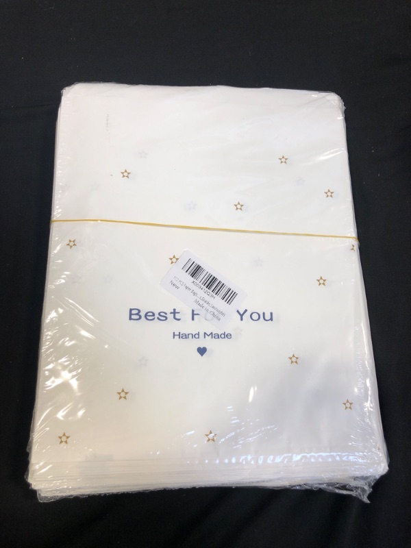 Photo 2 of 100 PCS Paper Bags,8"x10" Paper Sandwich Bags Food Grade Grease Resistant, White with Golden Star Paper Stock Bags for Bakery Cookies,Candies,Treats,Snacks,Sandwiches
