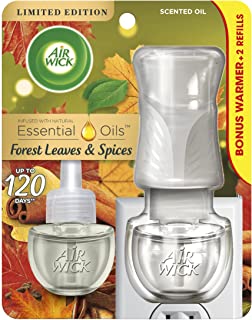 Photo 1 of Air Wick Plug in Scented Oil Starter Kit (Warmer +2 Refills), Forest Spice & Leaves, Fall Scent, Essential Oils, Air Freshener
