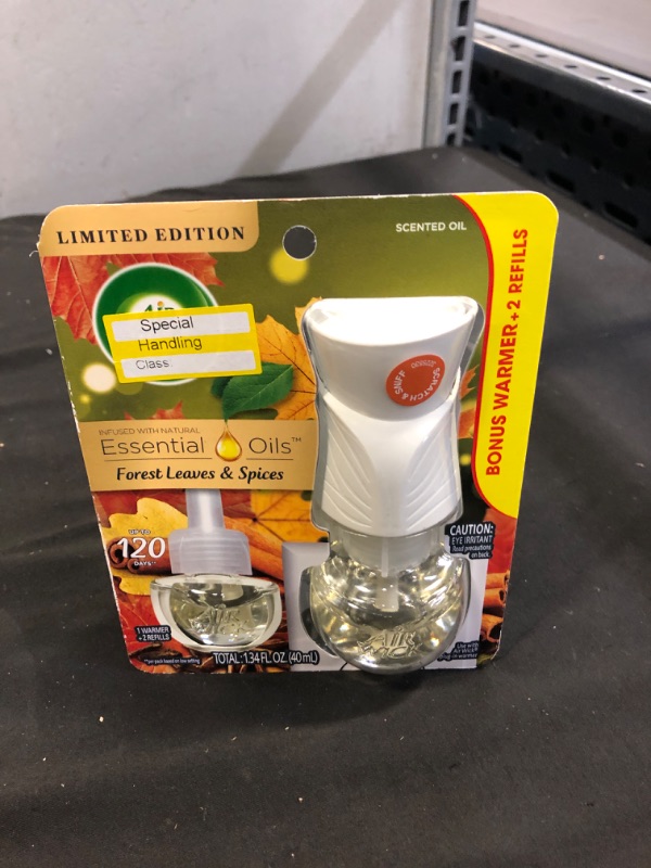 Photo 2 of Air Wick Plug in Scented Oil Starter Kit (Warmer +2 Refills), Forest Spice & Leaves, Fall Scent, Essential Oils, Air Freshener
