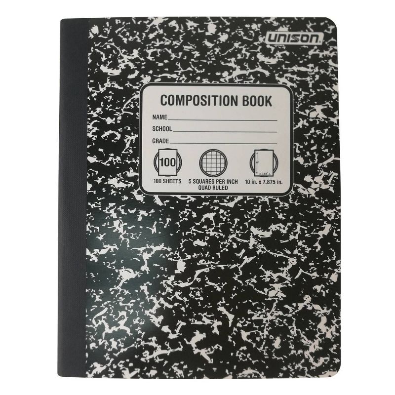 Photo 1 of Graph Ruled Solid Composition Notebook Black - Unison 24PCS 