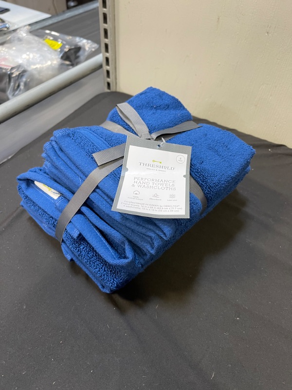 Photo 2 of 6pc Performance Towel Set Blue - Threshold
