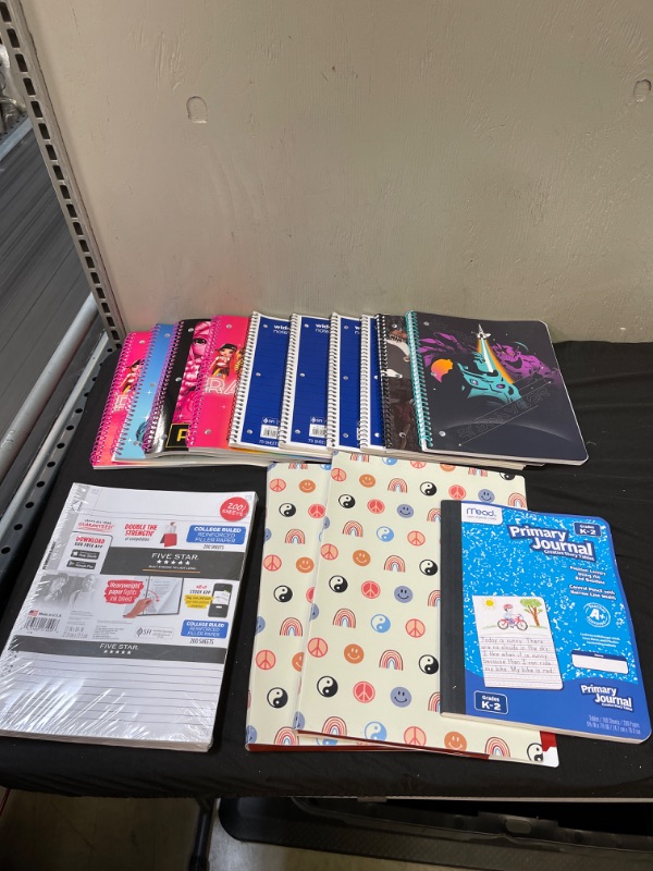 Photo 1 of Bag Lot Bundle, Spiral Notebook Binders, folders, paper and expandable folder

