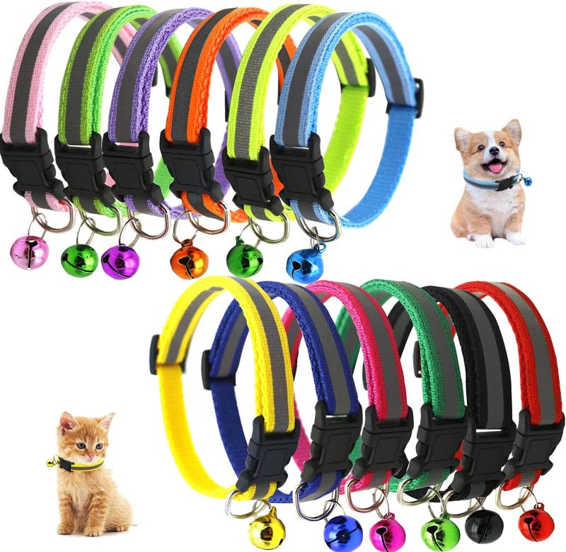 Photo 1 of 12 Colors Puppy Collars for Litter?Hommay Whelping Puppy Collars for Small Puppies?Puppy Id Collars Adjustable Newborn Collars for Puppy or Kitten Collars
