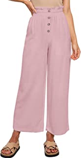 Photo 1 of Apbondy Girls' Casual Wide Leg Pants Summer High Waisted Paper Bag Loose Trousers