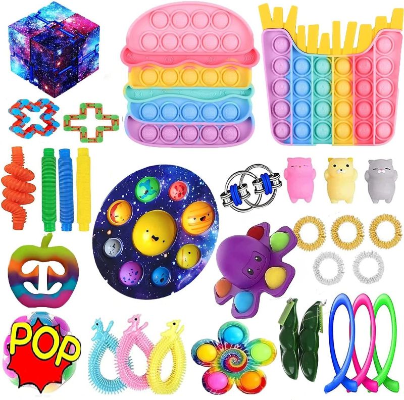 Photo 1 of Fidget Toys Pack, Sensory Fidget Toys Pack Portable Hand Toys Stress Relief Toys Set with Pop (Planet D)
2 PK