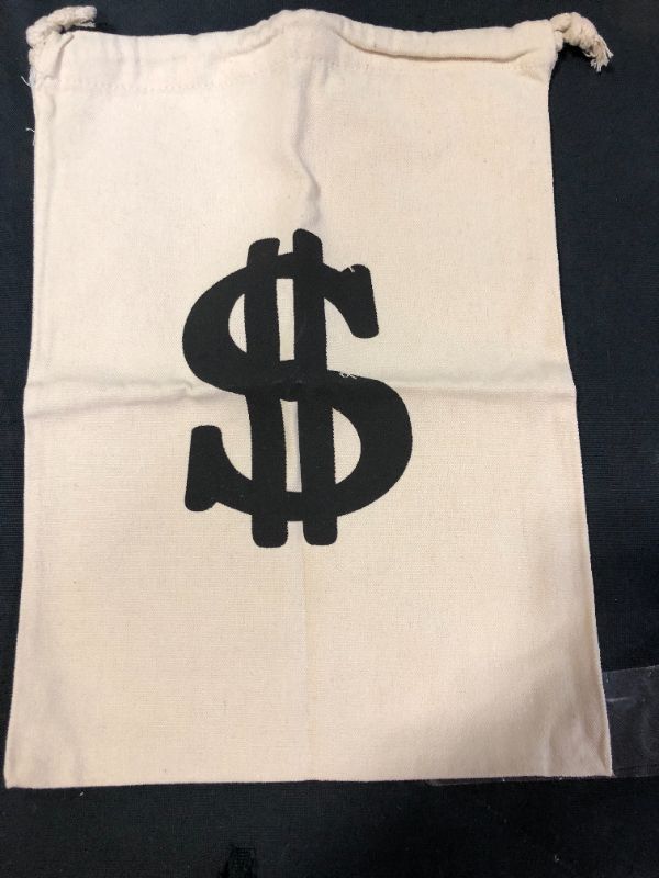 Photo 2 of 11'' x 17" Large "$" Money Drawstring Bag Party Accessory