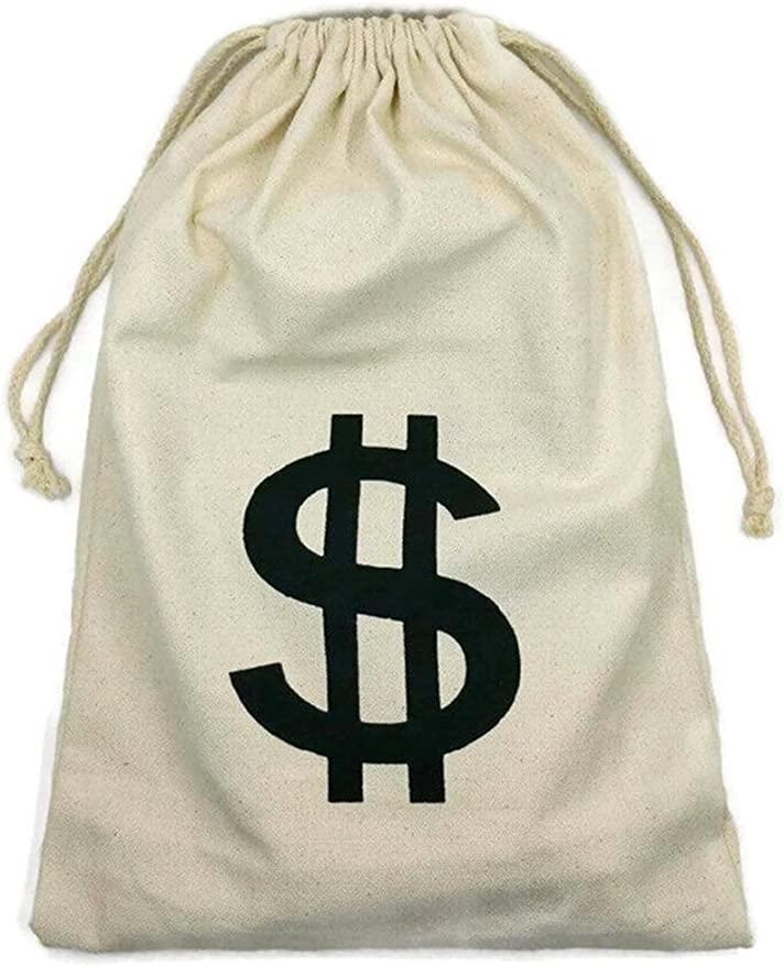 Photo 1 of 11'' x 17" Large "$" Money Drawstring Bag Party Accessory