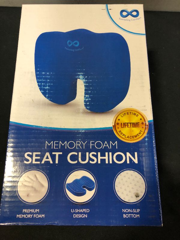 Photo 2 of  Everlasting Comfort Seat Cushion Pillow for Office Chair - Sit Longer, Feel Better - Butt, Tailbone, Back, Coccyx, Sciatica Memory Foam Cushions - Computer Desk Pain Relief Pad