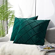 Photo 1 of BENLAN Set of 2 Lumbar Decorative Pillow Covers Luxury Velvet Texture Geometric Throw Pillow Covers 20x20 Inch Bohemian Soft Pillowcases with Hidden Zipper
