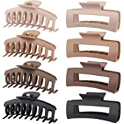Photo 1 of 8 Pack 4.3 Inch Large Clips for Women, Thin and Thick Hair, Large Matte Banana Clips, 90s Strong Hold Jaw Clip, Neutral Colors DAMAGED BOX

