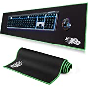 Photo 1 of Large Gaming Mouse Pad, Keyboard and Mouse Pad XL, Extended Mouse Pad for Laptop, Smooth Fabric with Color Stitched Edges, Thick Soft Rubber, Non-Slip Backing, 30.7" x 11"
