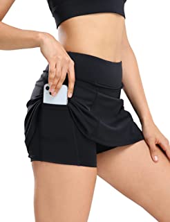 Photo 1 of 14.8" Black Sport Golf Skirts with Short Pockets for Women High Waist Training Skirt Ruffle Sport Skirt Black Size M
