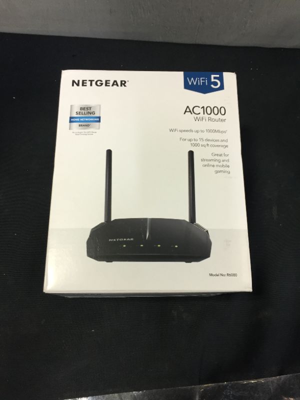 Photo 4 of NETGEAR WiFi Router (R6080) - AC1000 Dual Band Wireless Speed (up to 1000 Mbps) Up to 1000 sq ft Coverage and 15 devices 4 x 10/100 Fast Ethernet ports