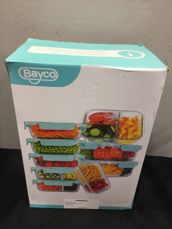 Photo 3 of Bayco 9 Pack Glass Meal Prep Containers 3 and 2 and 1 Compartment