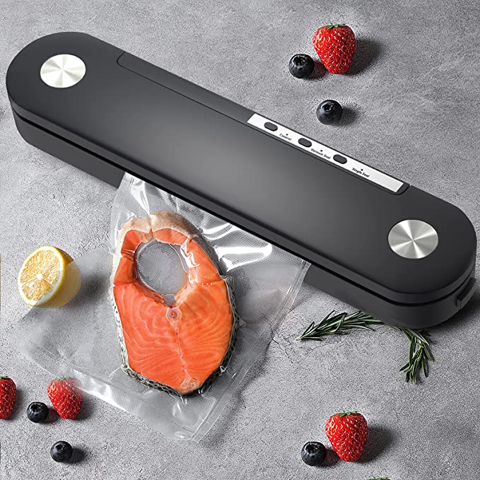 Photo 1 of  Vacuum Sealer Machine, Automatic Intelligent Vacuum Sealer Food Vacuum Sealer with 10 Vacuum Bags, 3 Dry & Moist Food Modes & Led Lndicator Lights for Vegetables, Fruits, Meat, Fish, Nuts,etc.