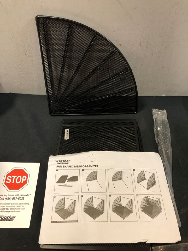 Photo 2 of Mesh Office Organizer for Desk - Fan Shaped Desktop Organizer with 6 Compartments for Filing Paper