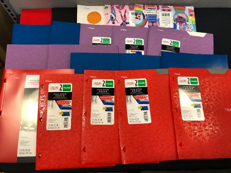 Photo 2 of  Various Colors Five Star 2 Pocket Plastic Folder Red Bundle (20 pack)
