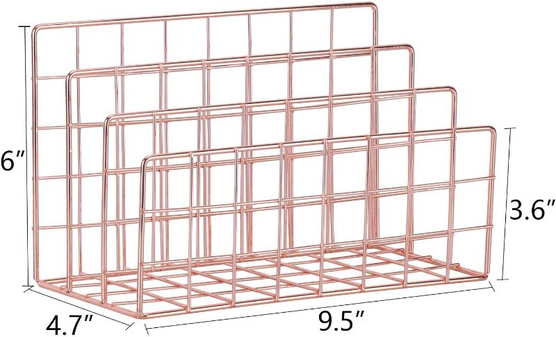 Photo 1 of Desktop.Etter Sorter,Organizer for Mails Books Files Brochures (Rose Gold 2 Pack)
