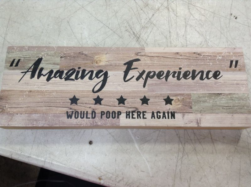Photo 1 of Amazing Experience Funny Bathroom Rustic Farmhouse Wood Box Plaque Blocks Wall Decor Signs, Bathroom Decor for Home Guest Bathroom Restaurant Coffee Shop Housewarming Gift
