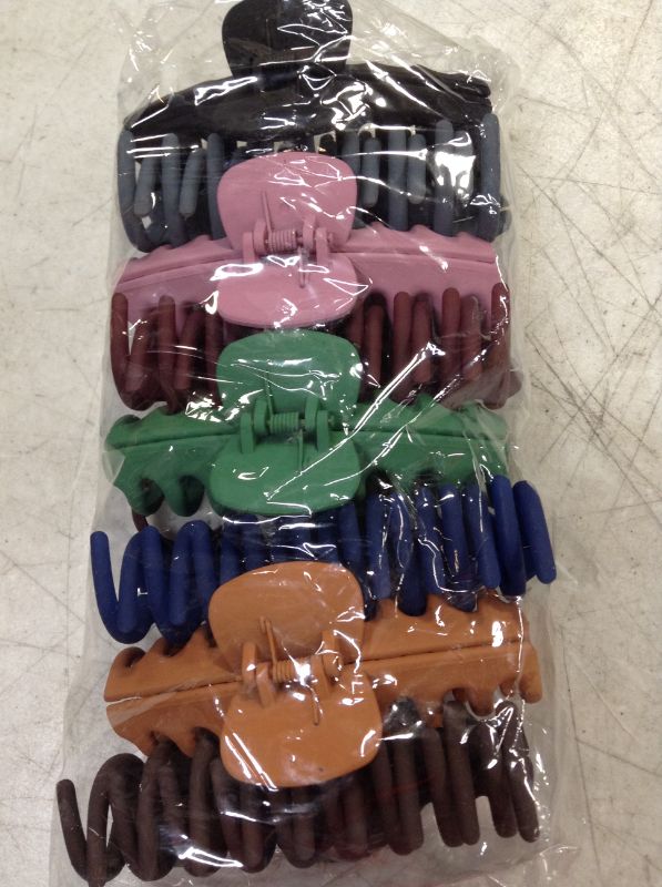 Photo 2 of 8 PCS Large Matte Hair Claw Clips,4 Inch Non slip Large Claw Clip,8 Colors for Women and Girls Thick Hair