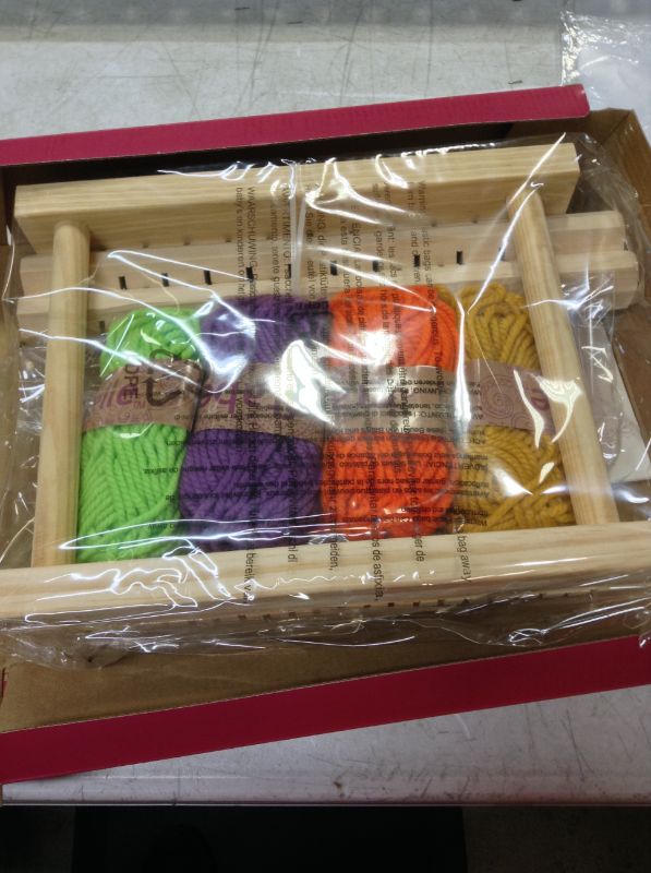 Photo 2 of Craftabelle – Wooden Loom Creation Kit – Beginner Knitting Loom Kit – 19pc Weaving Set with Yarn and Frame – DIY Craft Kits for Kids Aged 8 Years +