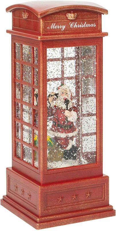 Photo 1 of 9.75" H LED Swirl Phone Booth with Santa Inside