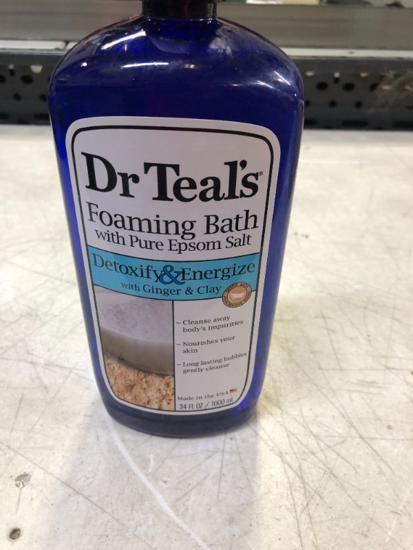 Photo 2 of Dr Teal's Pure Epsom Salt Detoxify Energize Foaming Bath with Ginger Clay, 34 oz.