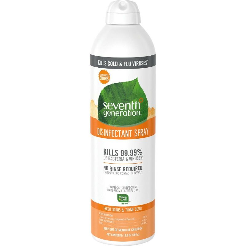 Photo 1 of Seventh Generation Botanical Disinfectant Spray 13.9oz. Fresh Citrus CL 22980 Pack of 8
