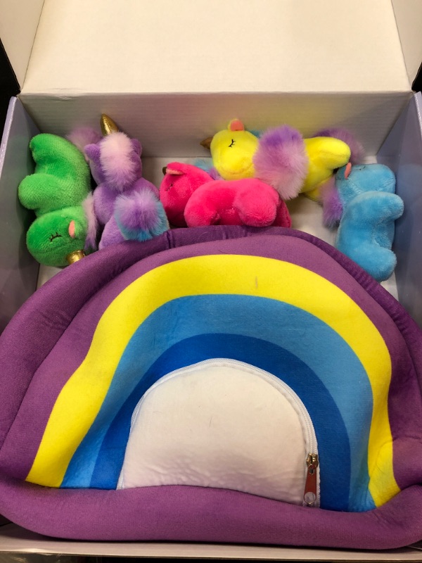 Photo 2 of Pixie Crush Unicorn Toys Stuffed Animal Gift Plush Set with Rainbow Case – 5 Piece Stuffed Animals with 2 Unicorns, Kitty, Puppy, and Narwhal – Toddler Gifts for Girls Aged 3, 4, 5 ,6 ,7, 8 yr olds