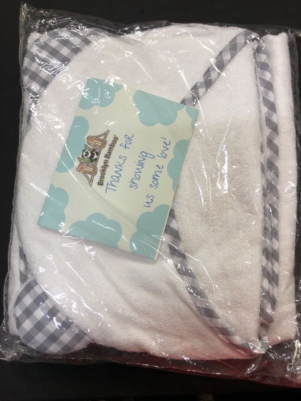 Photo 1 of Brooklyn Bamboo Baby Bath Towel Set in Panda Theme Style with Ears Super Soft Quick Dry White Color 1 Baby Towel 1 Washcloth 1 Bath Glove for Newborn Toddler and Kids
