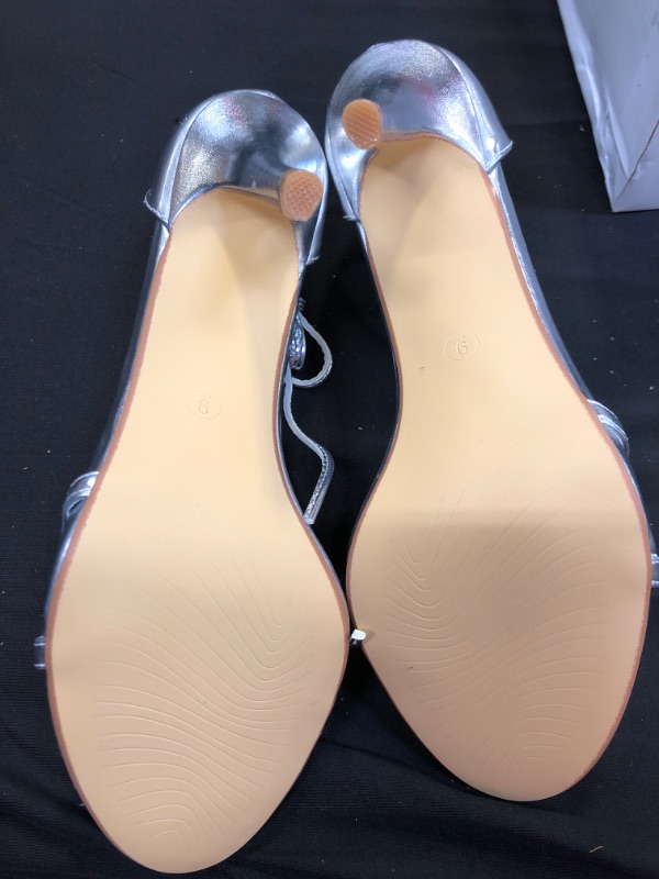 Photo 3 of Allegra K Women's Open Toe Lace Up Stiletto Heels Sandals-----SZIE 9