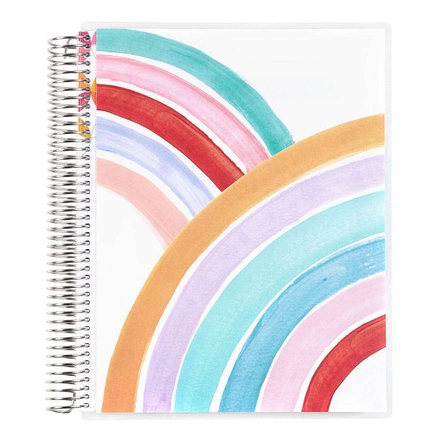 Photo 1 of 12 Month Teacher Lesson Planner Coiled 8.5"x11" Painted Rainbow - erin condren