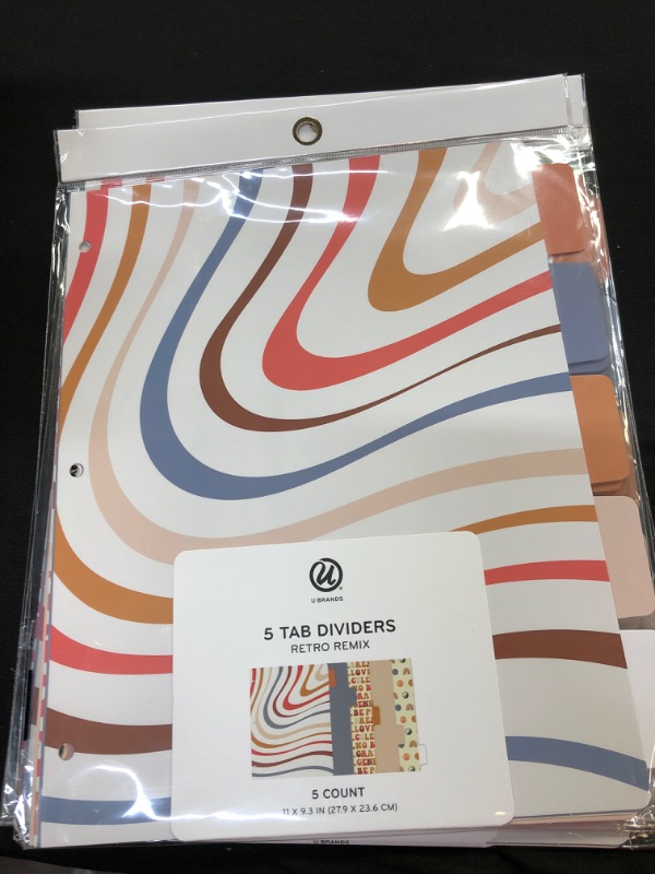 Photo 2 of U Brands 5 Tab Paper Dividers Retro Remix-----4 pack