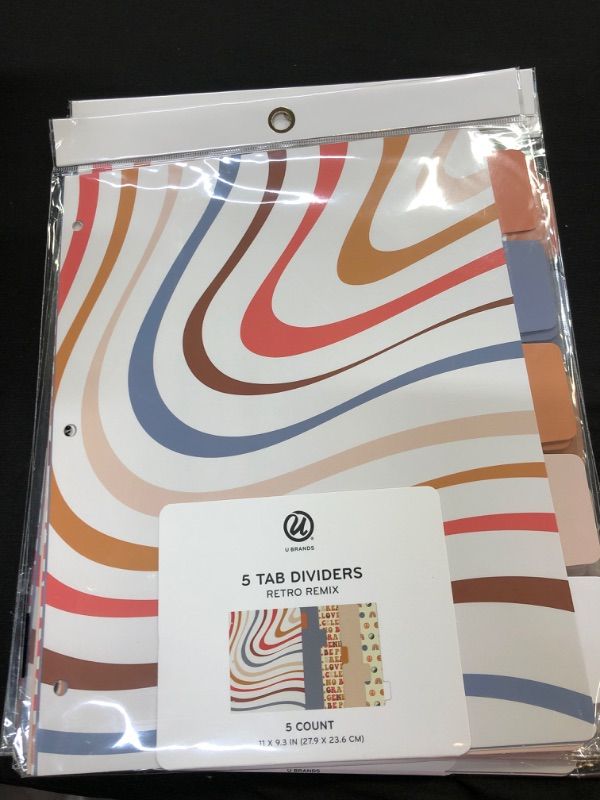 Photo 2 of U Brands 5 Tab Paper Dividers Retro Remix---3 pack