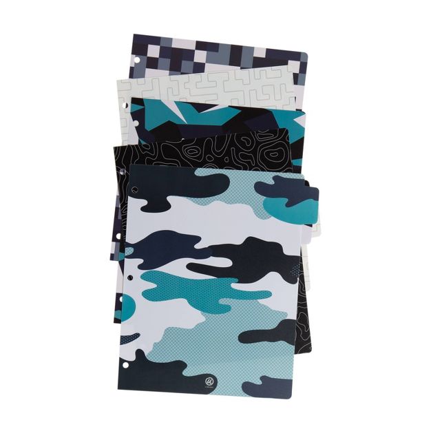 Photo 1 of U Brands 5 Tab Paper Dividers Poly Blue Camo-----4 pack