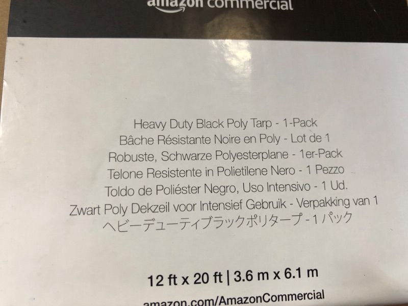 Photo 3 of AmazonCommercial Heavy Duty Black Poly Tarp, 12 x 20 ft., 1-Pack 