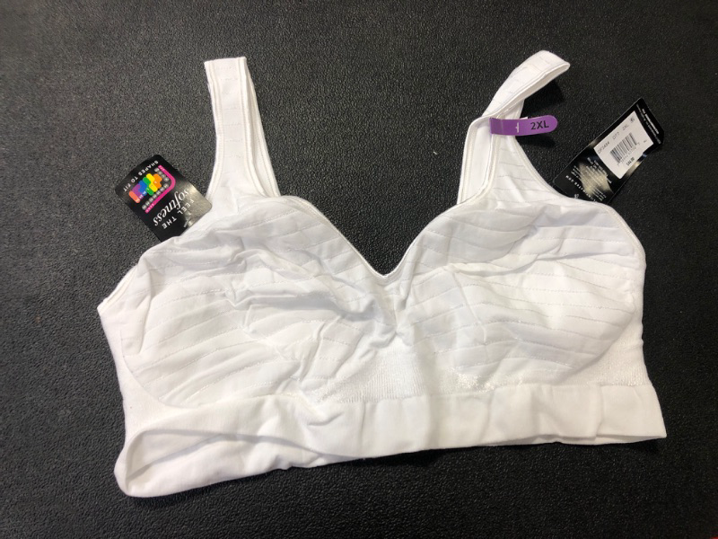 Photo 2 of Bali Comfort Revolution® ComfortFlex Fit® Wirefree Bra White Stripe 2XL Women's