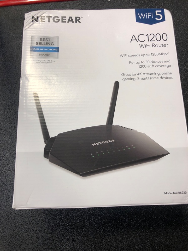 Photo 2 of NETGEAR WiFi Router (R6230) - AC1200 Dual Band Wireless Speed (up to 1200 Mbps) | Up to 1200 sq ft Coverage & 20 Devices | 4 x 1G Ethernet and 1 x 2.0 USB ports